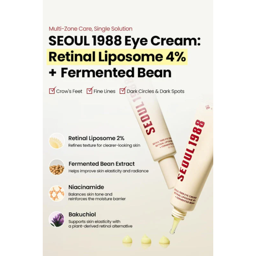 K-Secret Seoul 1988 Eye Cream: Retinal Liposome 4% + Fermented Bean 30ml - Image 2