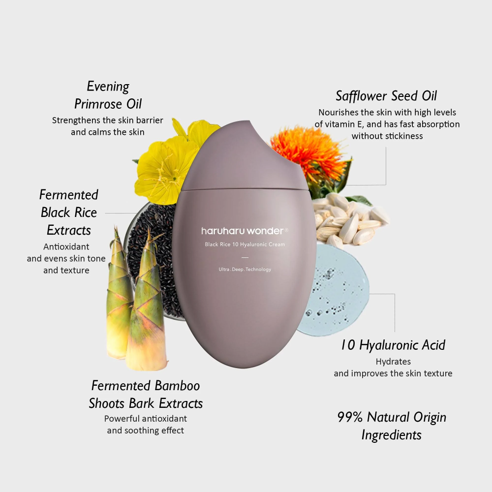 Haruharu Wonder Black Rice 10 Hyaluronic Cream 50ml - Image 2